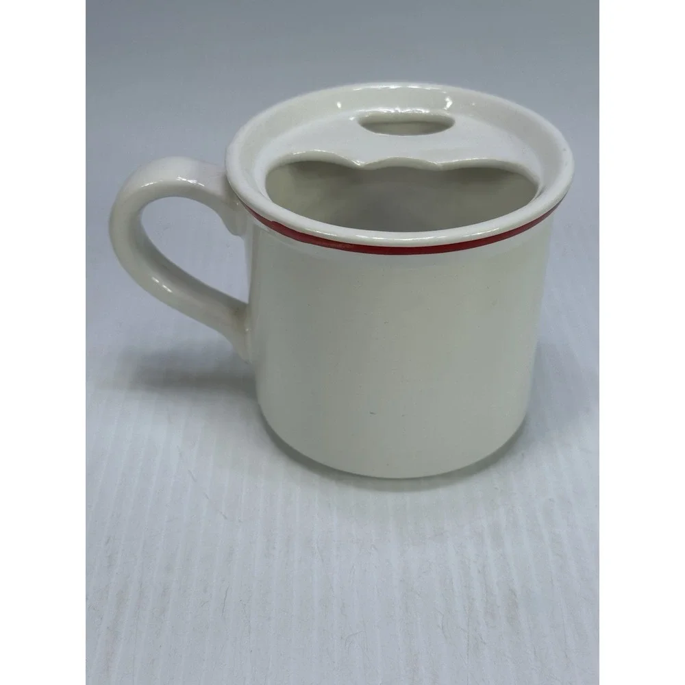 Vintage Ceramic Mans Face Mustache Mug Coffee Top Hat Bow Tie White